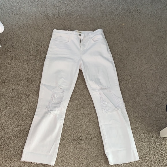 L'AGENCE Denim - L’agence white ripped jeans